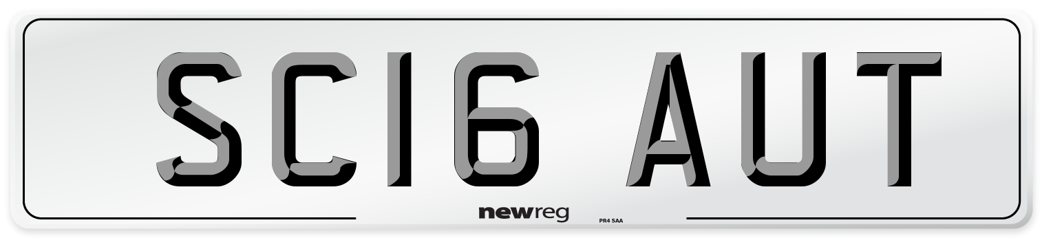 SC16 AUT Number Plate from New Reg